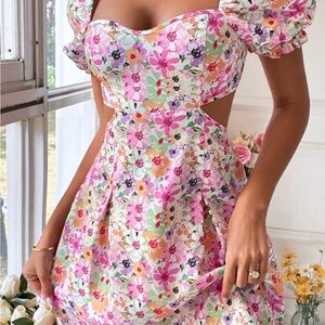 Floral Puff Sleeve Dress